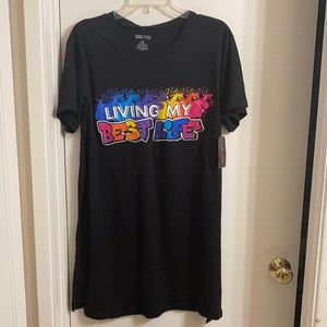 On Fire Tunic Top / Size XXL / black w slits on sides